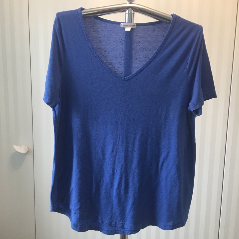 Warehouse One blue speckled soft blue tee 1X